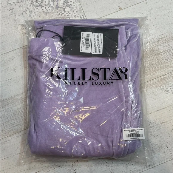 Killstar Pastel Lilac Moondance Bell Bottom Pants Size XL - Picture 7 of 10